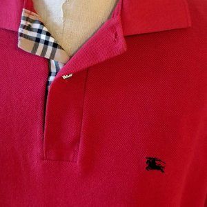 Burberry Red Polo Shirt MADE IN ENGLAND
